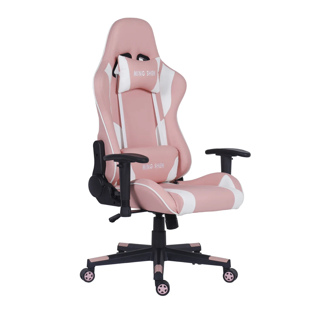 Best Selling Sillas Embroidered Logo Ergonomic Pink Racing Gaming Chair