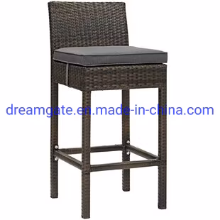 Modern Wholesale Outdoor Garden Patio Dinning Room Aluminum Metal Folding Leisure Lounge Table Furniture Plastic Rattan Wicker Height Stool High Back Bar Chair